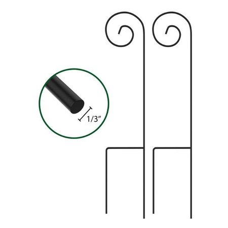 PURE GARDEN Pure Garden 50-LG5089 35 in. Shepherd Hooks-Metal Pole With Hooks For Hanging Baskets; Black - Set of 2 50-LG5089